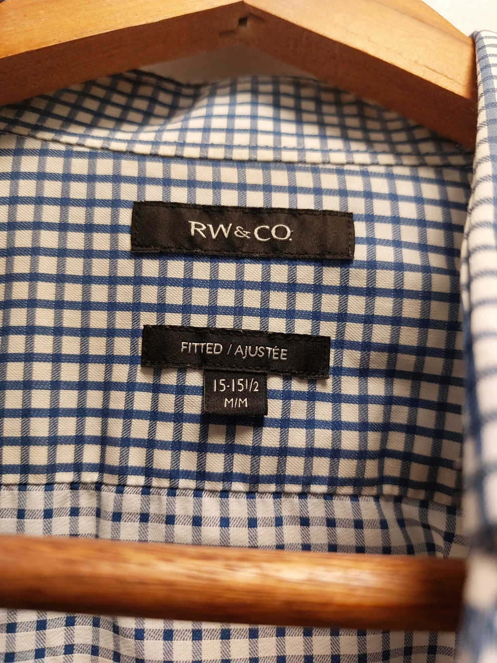 RW&CO. Navy and White Check Dress Shirt - Picture 3 of 4